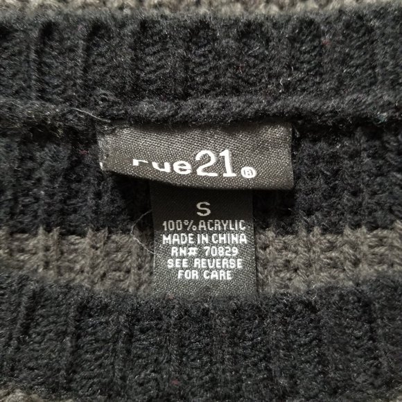 Rue 21 sweater Small Breton striped knit long sleeve pullover tunic length - Picture 8 of 9